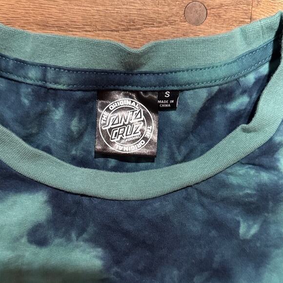 Santa Cruz Skateboards Tie-Dye Crop Top - Blue and Green - Picture 2 of 3